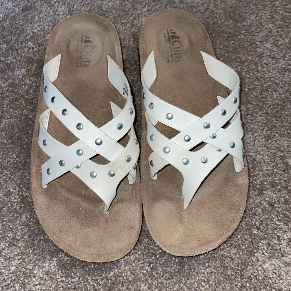 Cliffs by WHITE MOUNTAIN White and Tan Sandals